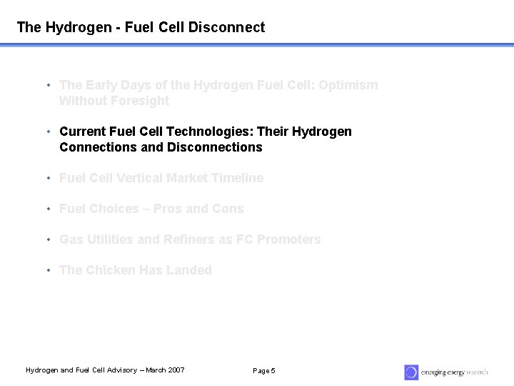 The Hydrogen - Fuel Cell Disconnect • The Early Days of the Hydrogen Fuel