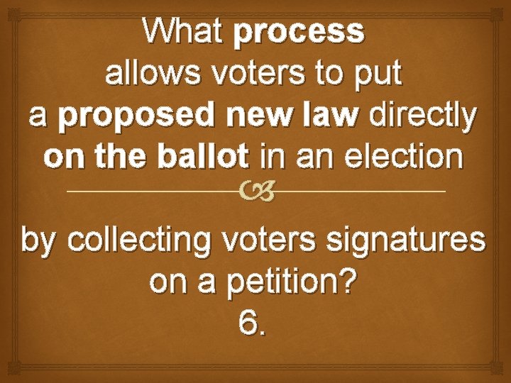 What process allows voters to put a proposed new law directly on the ballot