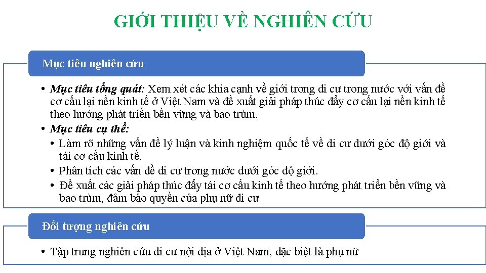 GIỚI THIỆU VỀ NGHIÊN CỨU Mục tiêu nghiên cứu • Mục tiêu tổng quát: