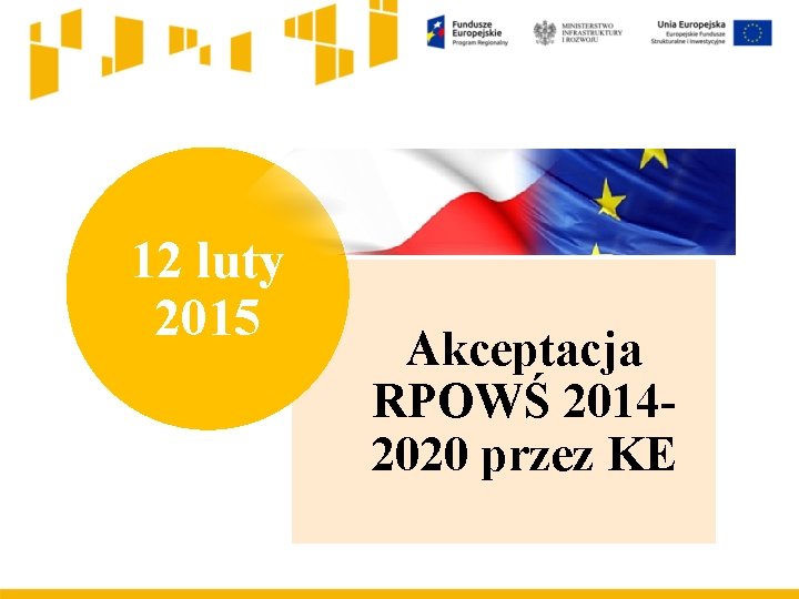 12 luty 2015 Akceptacja RPOWŚ 20142020 przez KE 