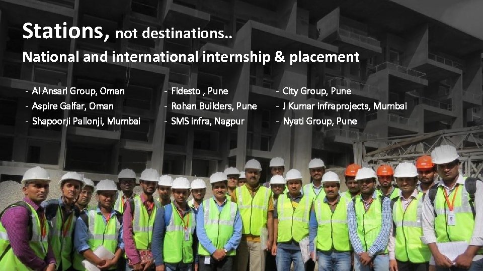 Stations, not destinations. . National and international internship & placement - Al Ansari Group,