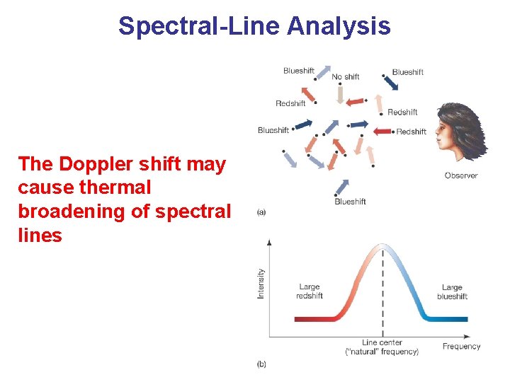 Spectral-Line Analysis The Doppler shift may cause thermal broadening of spectral lines 