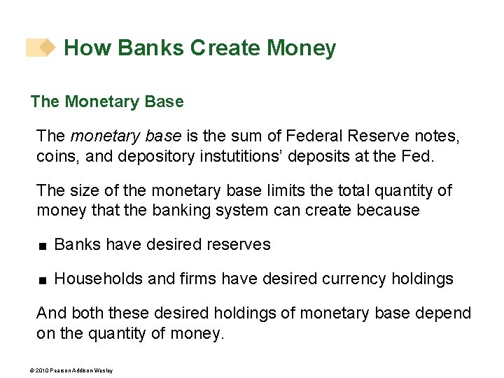 How Banks Create Money The Monetary Base The monetary base is the sum of