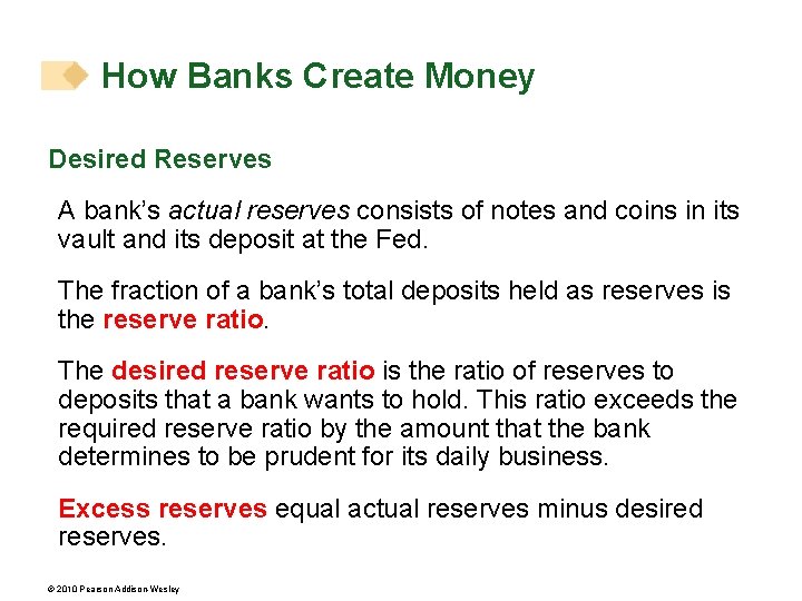 How Banks Create Money Desired Reserves A bank’s actual reserves consists of notes and