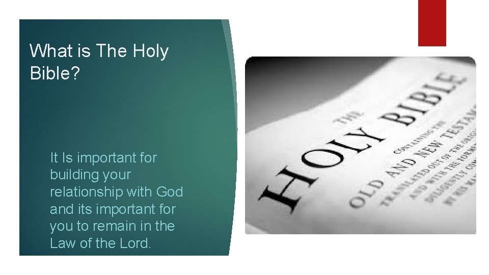 What is The Holy Bible? It Is important for building your relationship with God