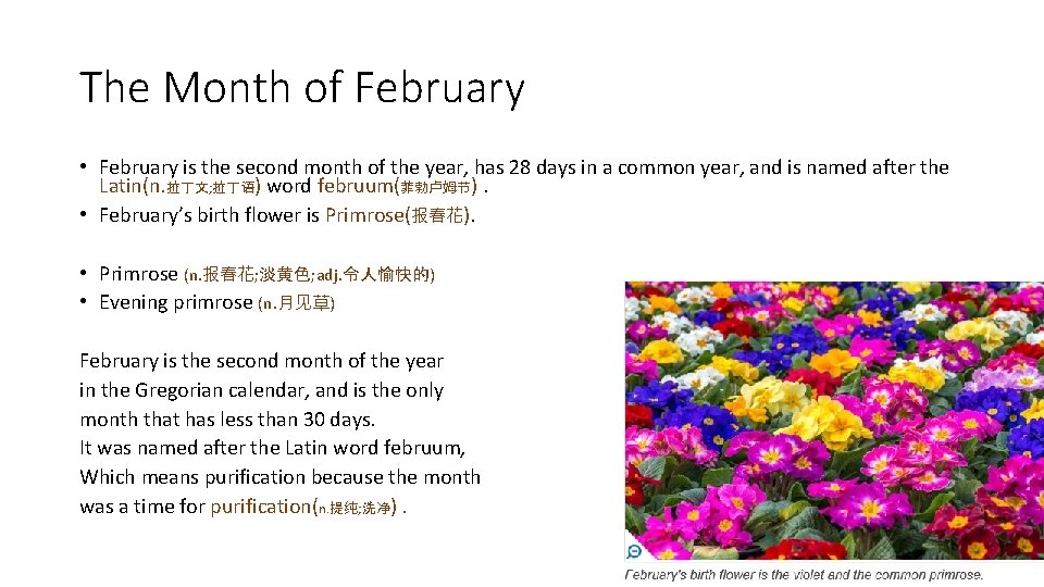 The Month of February • February is the second month of the year, has