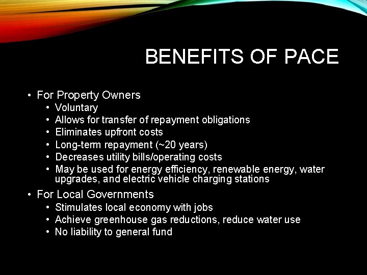 OVERVIEW AND HISTORY OF PACE Jared Asch 10814