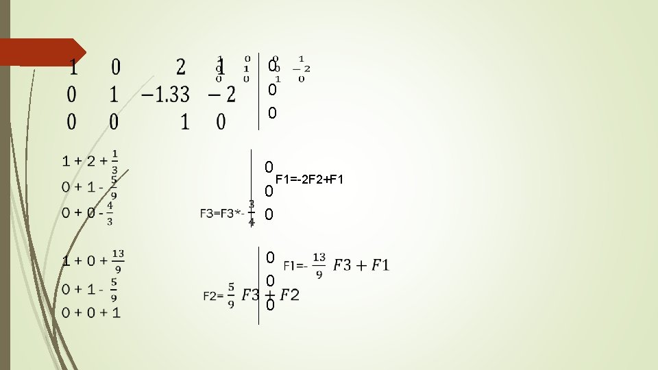 0 0 F 1=-2 F 2+F 1 0 0 0 