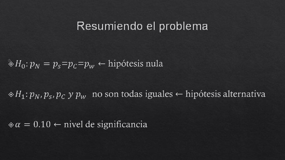 Resumiendo el problema 