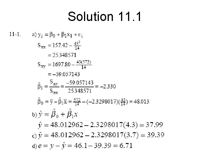 Solution 11. 1 