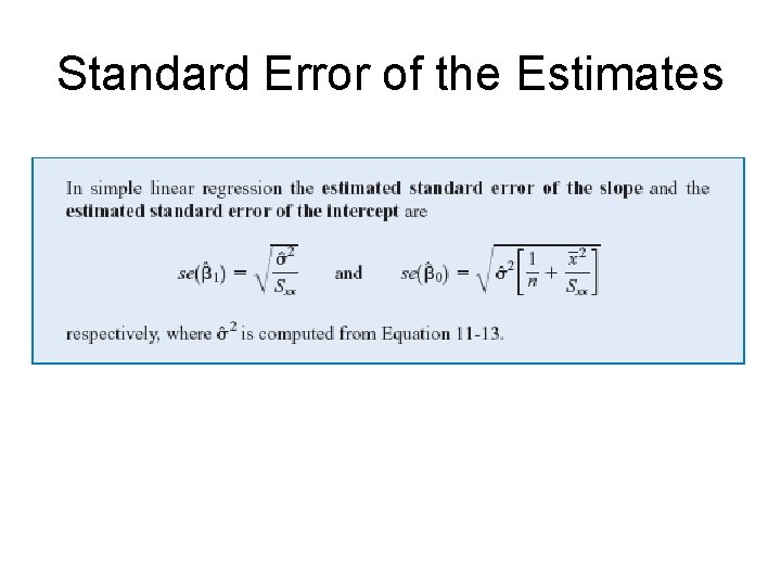 Standard Error of the Estimates 