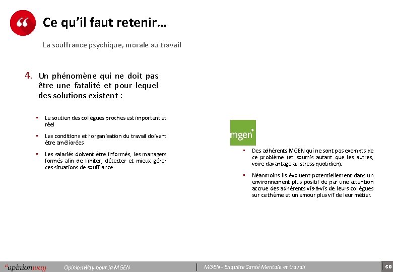 Ce qu’il faut retenir… La souffrance psychique, morale au travail 4. Un phénomène qui