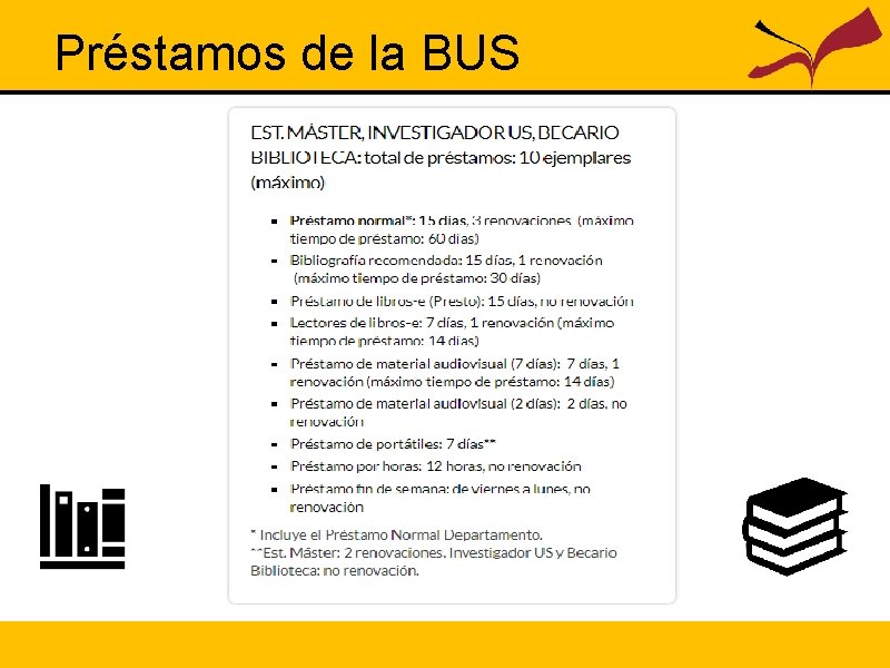 Préstamos de la BUS Biblioteca de la Universidad de Sevilla 