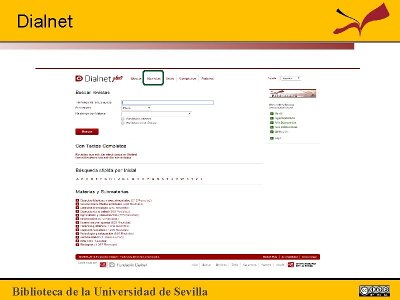 Dialnet Biblioteca de la Universidad de Sevilla 