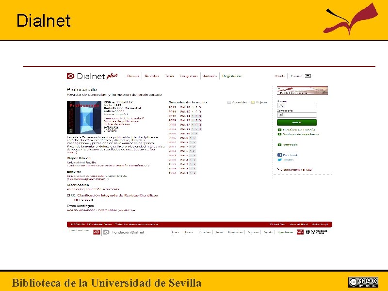 Dialnet Biblioteca de la Universidad de Sevilla 