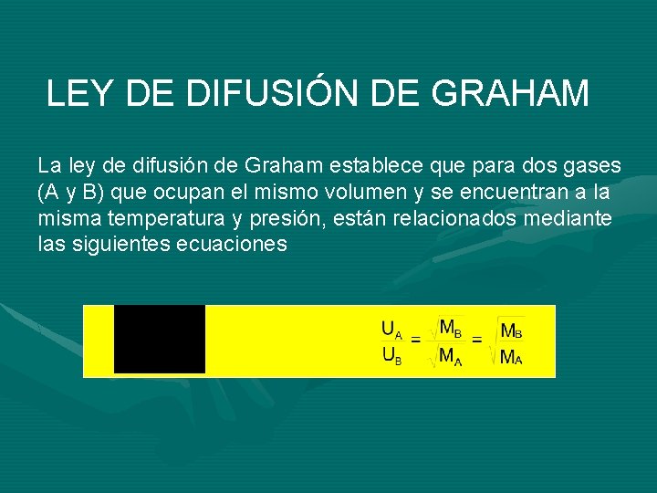 LEY DE DIFUSIÓN DE GRAHAM La ley de difusión de Graham establece que para