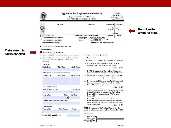 Do not write anything here. Make sure this box is checked. Do not write anything here. Make sure this box is checked.