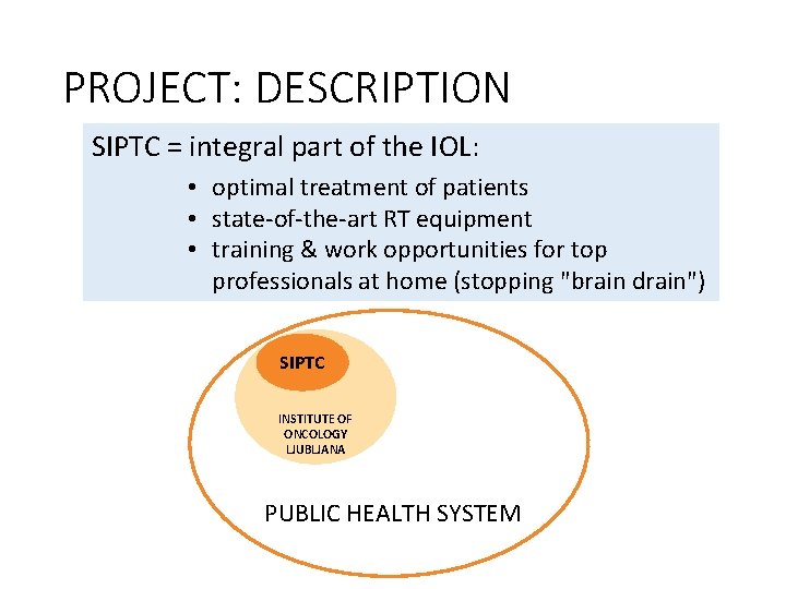PROJECT: DESCRIPTION SIPTC = integral part of the IOL: • optimal treatment of patients