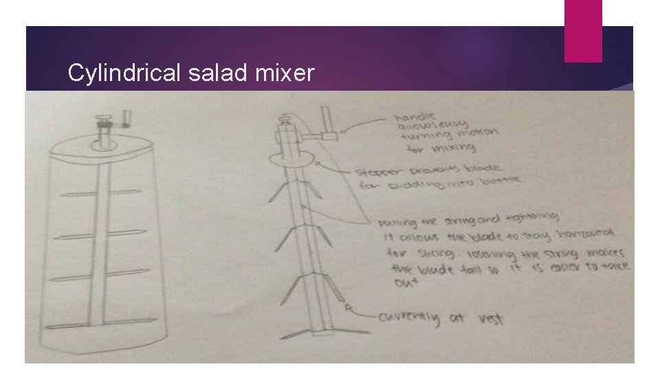 Cylindrical salad mixer 