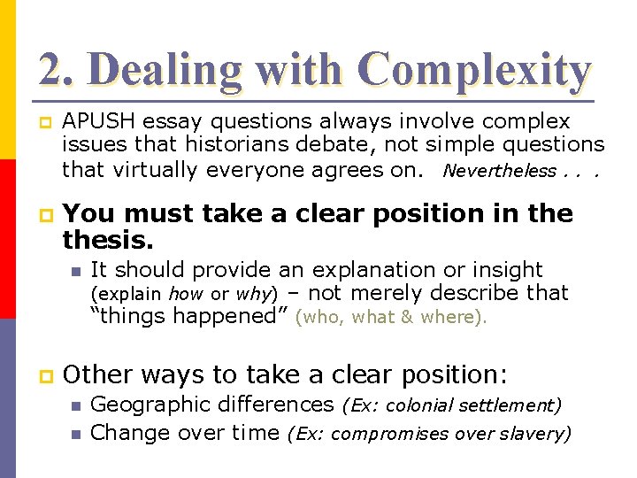 Writing a Historical Essay Thesis Introduction The Thesis