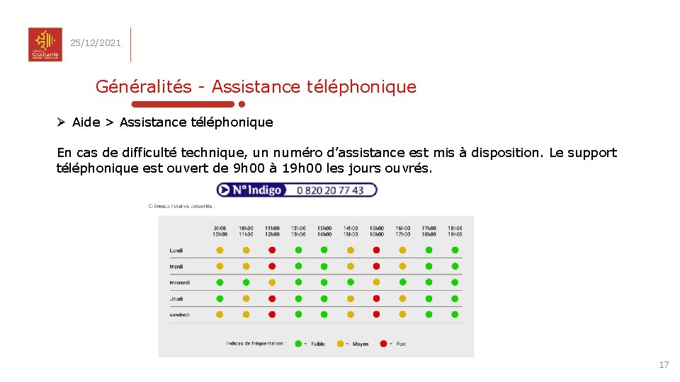 25/12/2021 Généralités - Assistance téléphonique Ø Aide > Assistance téléphonique En cas de difficulté