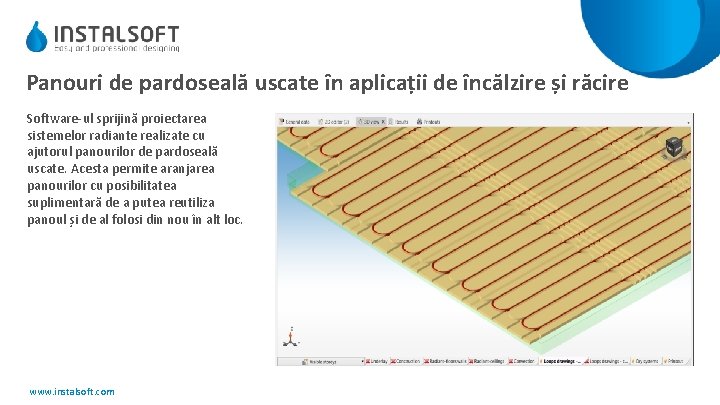 Panouri de pardoseală uscate în aplicații de încălzire și răcire Software-ul sprijină proiectarea sistemelor