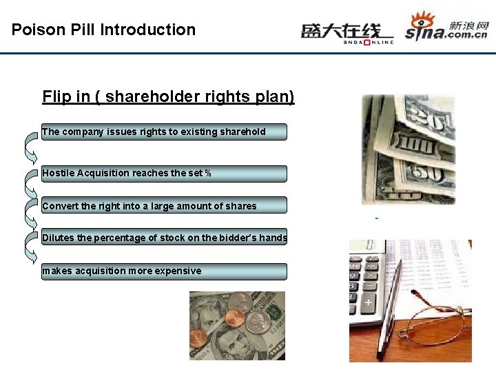 Poison Pill Introduction Flip in ( shareholder rights plan) The company issues rights to