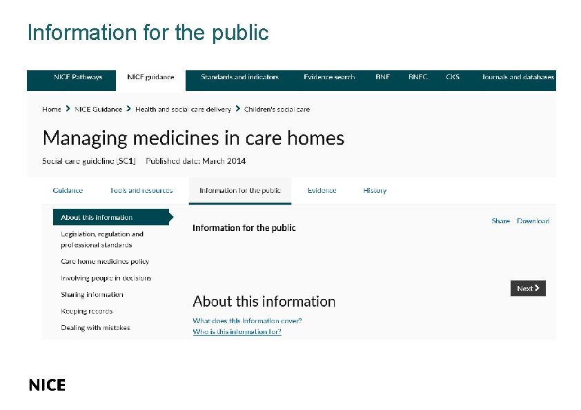 Information for the public Information for the public