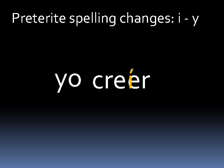 Preterite spelling changes: i - y yo creíer 