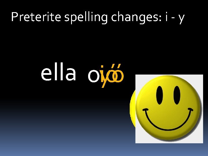 Preterite spelling changes: i - y ella oió yó 