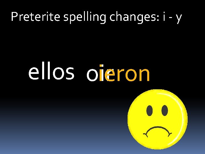 Preterite spelling changes: i - y ellos oieron ir 