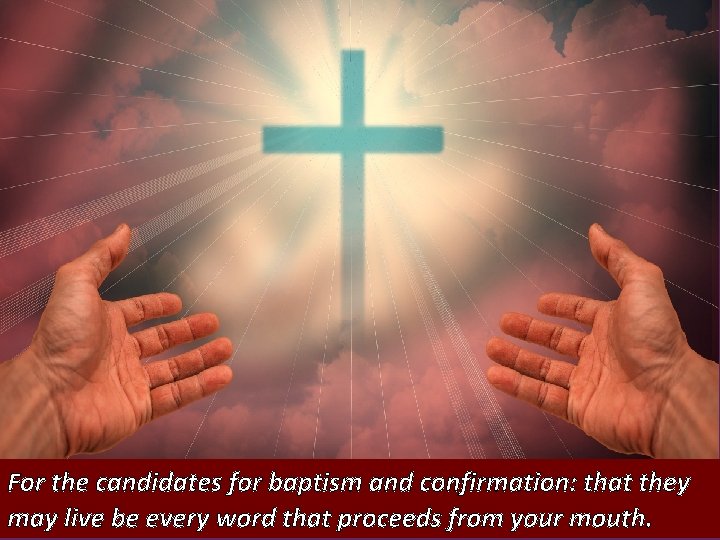 For the candidates for baptism and confirmation: that they may live be every word