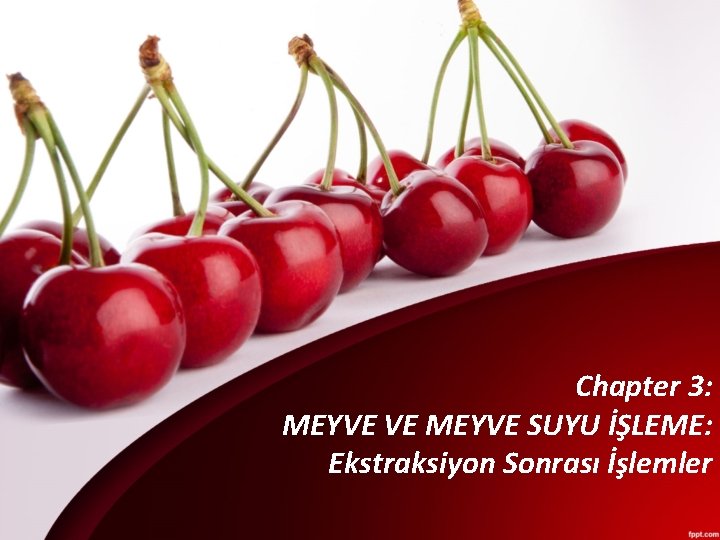 Chapter 3: MEYVE VE MEYVE SUYU İŞLEME: Ekstraksiyon Sonrası İşlemler 