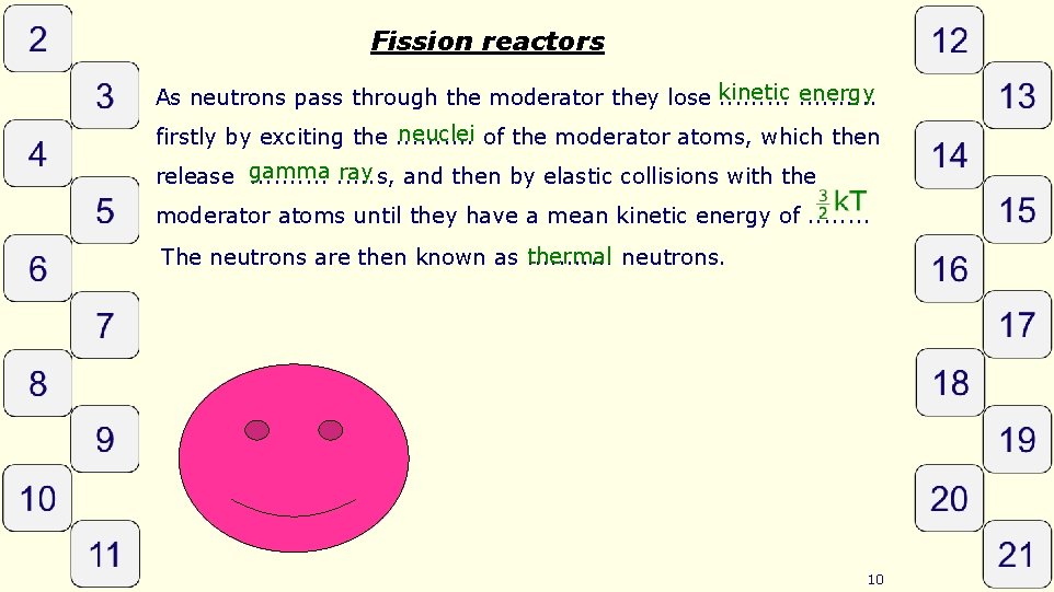 Fission reactors energy As neutrons pass through the moderator they lose kinetic. . .