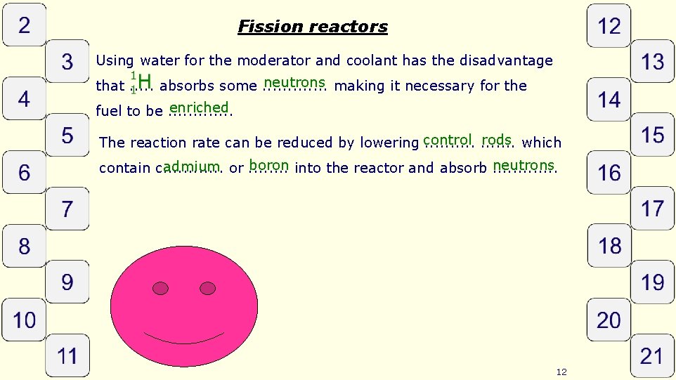 Fission reactors Using water for the moderator and coolant has the disadvantage neutrons making