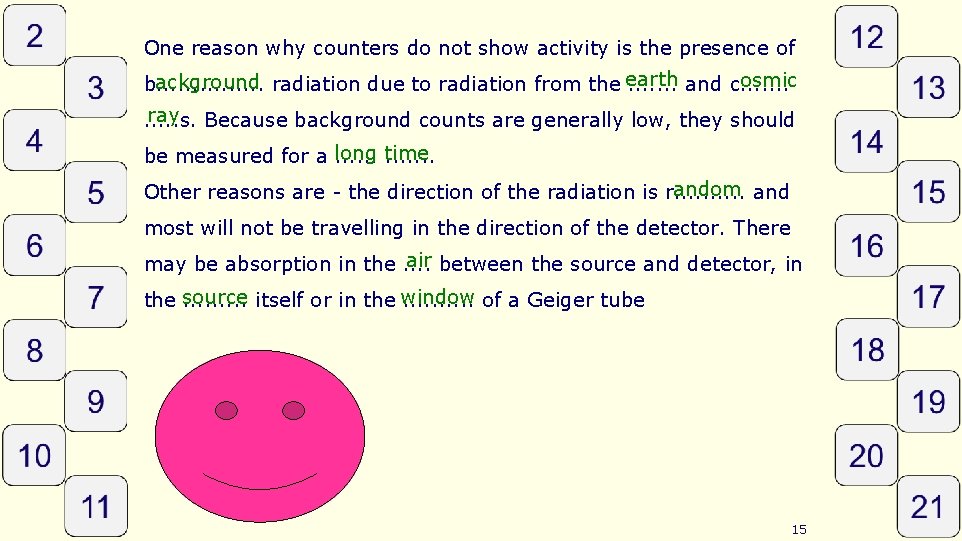 One reason why counters do not show activity is the presence of osmic ackground