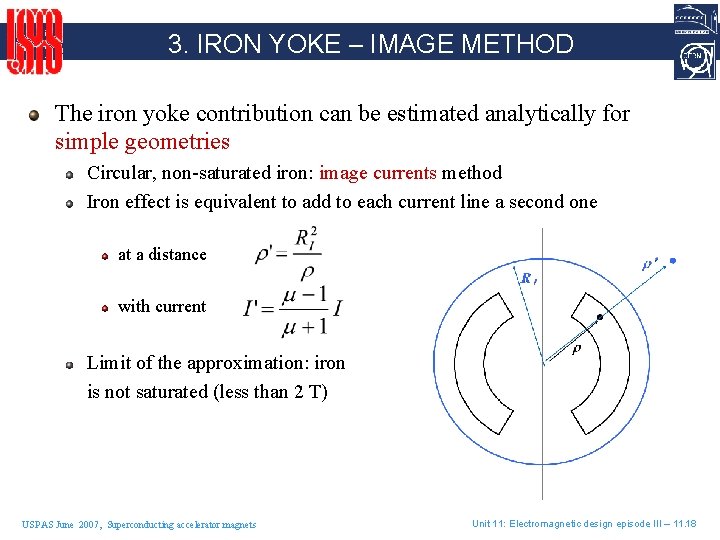 3. IRON YOKE – IMAGE METHOD The iron yoke contribution can be estimated analytically