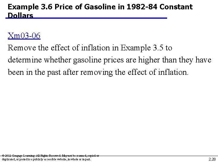 Example 3. 6 Price of Gasoline in 1982 -84 Constant Dollars Xm 03 -06