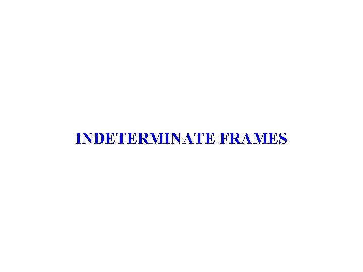 INDETERMINATE FRAMES 