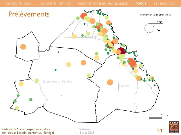 CONTEXTE LOCAL CONSTATS INITIAUX PRESENTATION DU PROGRAMME FOCUS PERSPECTIVES Prélèvements 1250 10 Partage de