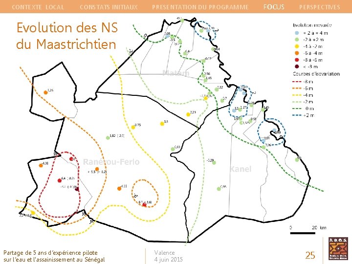 CONTEXTE LOCAL CONSTATS INITIAUX PRESENTATION DU PROGRAMME FOCUS PERSPECTIVES Evolution des NS du Maastrichtien