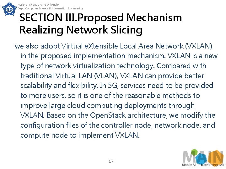 National Chung Cheng University Dept. Computer Science & Information Engineering SECTION III. Proposed Mechanism