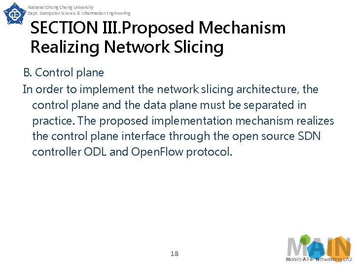 National Chung Cheng University Dept. Computer Science & Information Engineering SECTION III. Proposed Mechanism