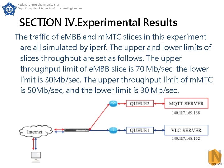 National Chung Cheng University Dept. Computer Science & Information Engineering SECTION IV. Experimental Results