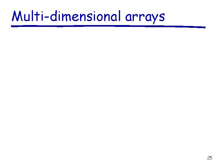 Multi-dimensional arrays 25 