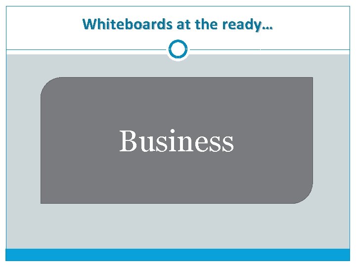 Whiteboards at the ready… Politics/Governme Business Science Travel nt 