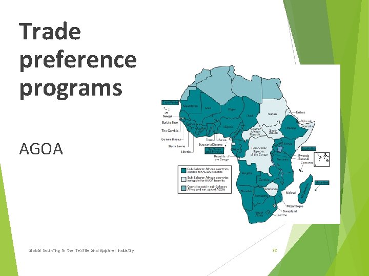 Trade preference programs AGOA Global Sourcing in the Textile and Apparel Industry 38 Trade preference programs AGOA Global Sourcing in the Textile and Apparel Industry 38