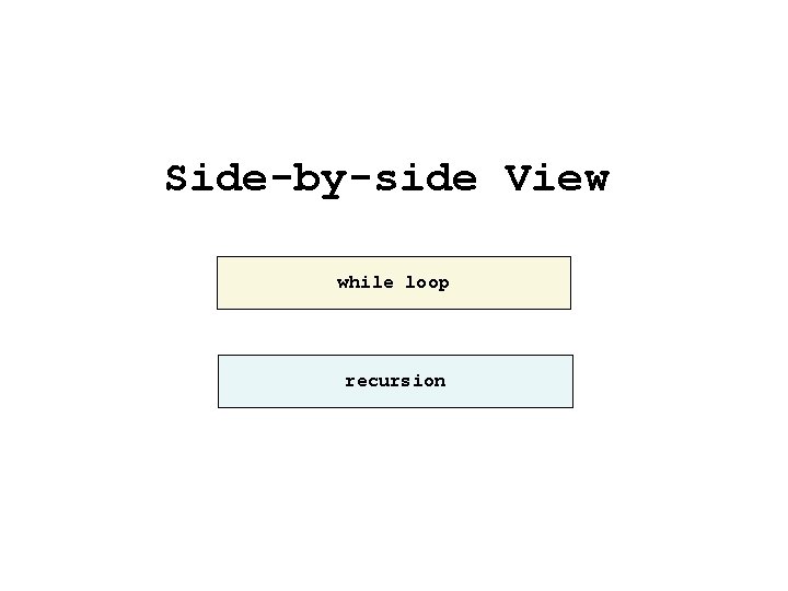 Side-by-side View while loop recursion 
