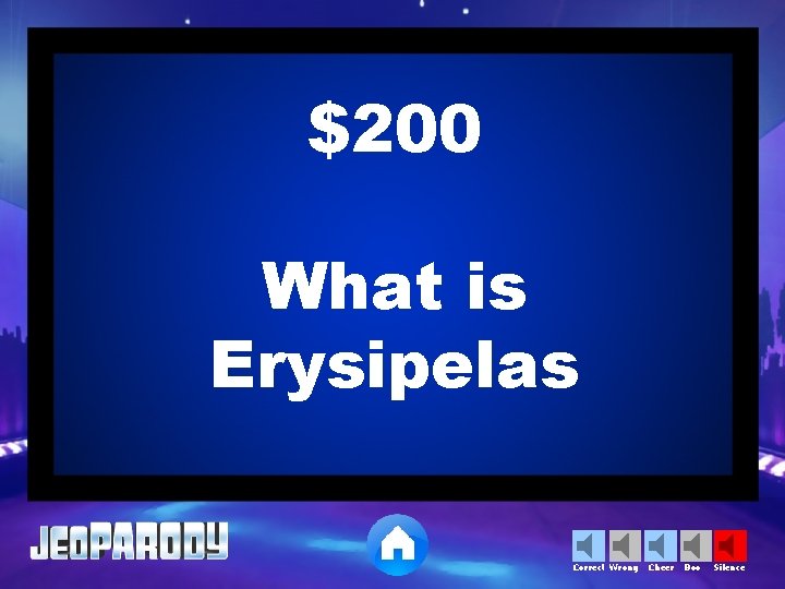 $200 What is Erysipelas Correct Wrong Cheer Boo Silence 
