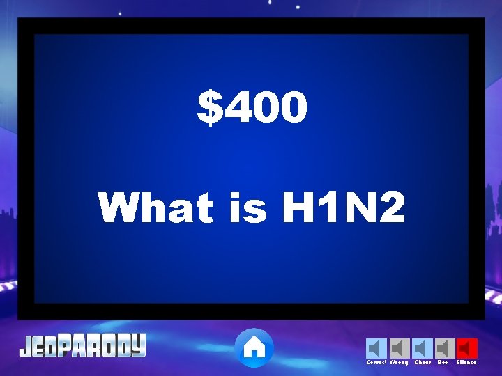 $400 What is H 1 N 2 Correct Wrong Cheer Boo Silence 